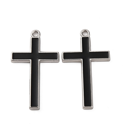Подвески из эмали и сплава, без свинца и без кадмия, крест очарование, платина