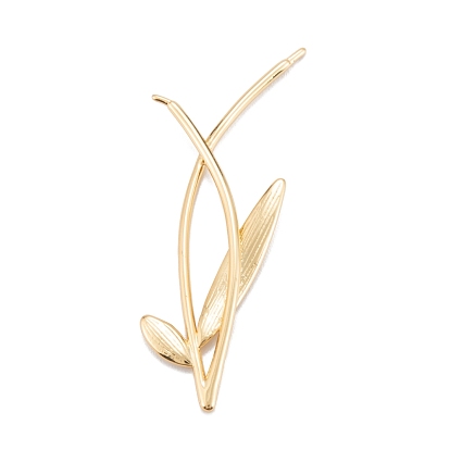 Brass Cabochons Findings, Long-Lasting Plated, Leaf