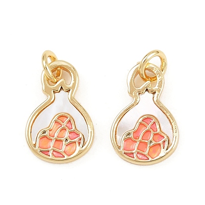 Латунь эмаль прелести, с раковиной и прыгать кольцо, тыквенное очарование