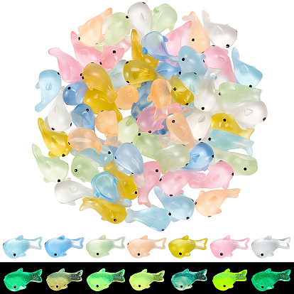70шт. 7 цвета светящиеся прозрачные смоляные украшения в виде акул, микроландшафтные украшения, светится в темноте