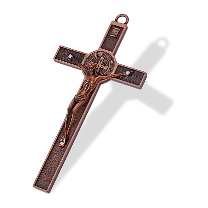 Tibetan Style Alloy Big Pendants, Cross with Jesus Charm