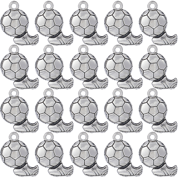 80 шт. Подвески из сплава в тибетском стиле, футбол с обувью очарование