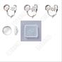 DIY Flat Round Blank Dome Cuff Ring Making Kit, Including Cat & Star & Human 304 Stainless Steel Open Ring Settings, Glass Cabochons
