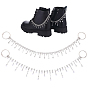 2Pcs Iron & Alloy Rhinestone Boot Strap Chains, with Iron Rings
