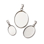 304 Настройки кабошон из нержавеющей стали кулон, овальные