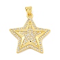 Покрытие стойки латунь микропаве прозрачные подвески из кубического циркония, долговечный, без кадмия и без свинца, звезда