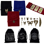 11Pcs 11 Styles Tibetan Style Alloy Pendants, with 6Pcs Velvet Tarot Cards Storage Bags