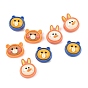 Кабошоны из непрозрачной смолы на тему животных, медведь и кролик