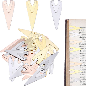 30 pièces 3 couleurs marque-pages en acier inoxydable avec pince à page, mini pince à indexer, pince à étiquette, cadeaux de papeterie