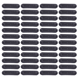 50 шт этикетки из искусственной кожи, бирка с тиснением ручной работы, с отверстиями, для джинсов своими руками, , обуви, аксессуары для шляп, овал со словом ручной работы