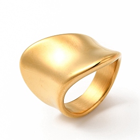 Ion Plating(IP) 304 Stainless Steel Finger Rings, Wide Band Rings for Women Men