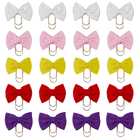 20шт. 5 цвета углеродистая сталь скрепки, с тканевой бантом