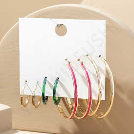 Classic Circle Earrings Set for Women, Minimalist Chic Spring Collection