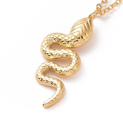 Ion Plating(IP) 304 Stainless Steel Snake Pendant Necklace for Women