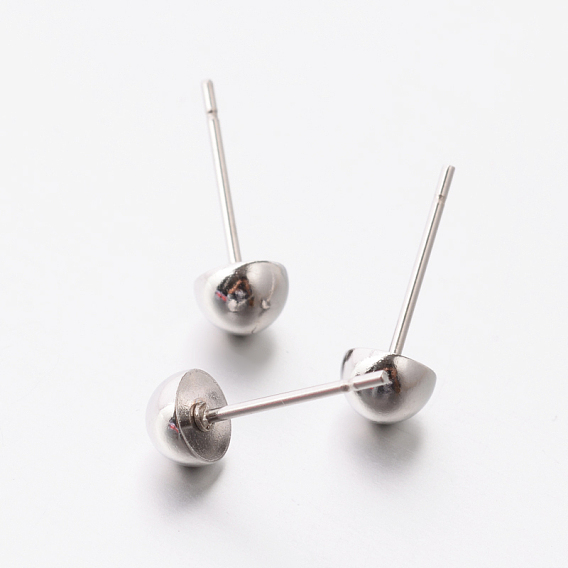 304 Выводы серьги из нержавеющей стали шпилька, 5 мм, штифты : 0.6 мм