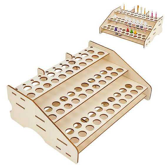 Detachable Wooden Paint Display Shelf, Storage Holder