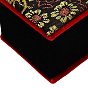 Chinoiserie Jewelry Boxes Embroidered Silk Pendant Necklace Boxes for Gifts Wrapping, Square with Flower Pattern, 63x63x55mm