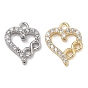 Brass with Cubic Zirconia Charms, Heart