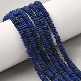 Нитки бусины из натурального ляписа-лазури, рондель