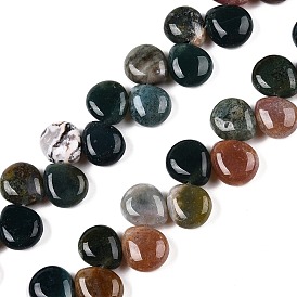 Natural Indian Agate Beads Strands, Teardrop, Top Drilled