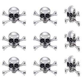 10 Lot de fermoirs de revers en alliage pour vêtements de sac à dos, parfaits pour Halloween, crane
