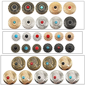 Alloy Decorative Buttons, with Synthetic Turquoise