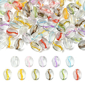 100 прозрачные стеклянные бусины, кофейный боб