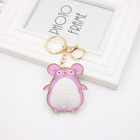 Adorable Mouse Leather Keychain with GPS Tracker - Customizable for Backpacks and Bags