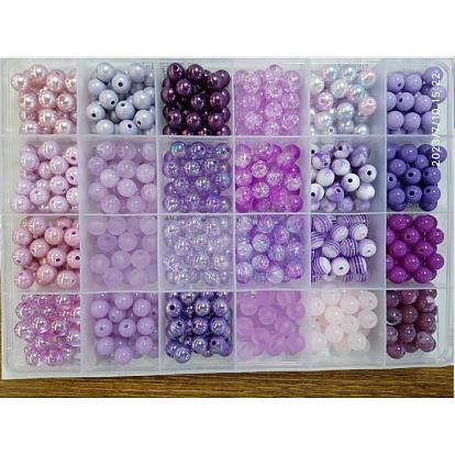 DIY Jewelry Making Kits, Including 600pcs 24 Styles Acrylic & Resin & ABS Plastic Beads