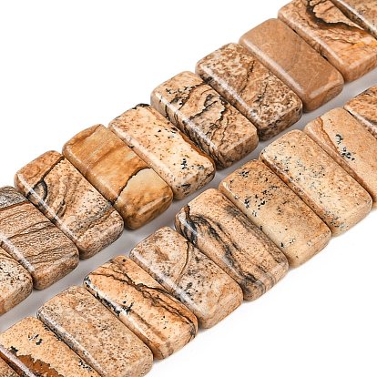 Естественного изображения яшмы бисер нитей, прямоугольные, 2-луночное