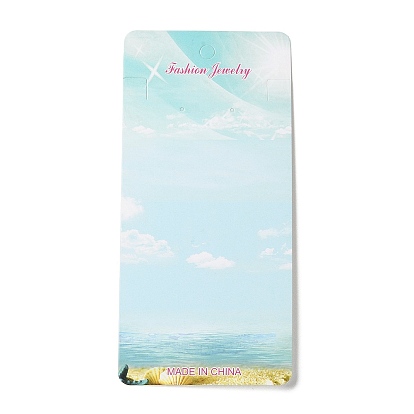 Rectangle Sky Print Paper Jewelry Display Cards, for Earrings, Necklaces