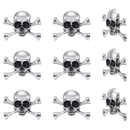 10 Lot de fermoirs de revers en alliage pour vêtements de sac à dos, parfaits pour Halloween, crane