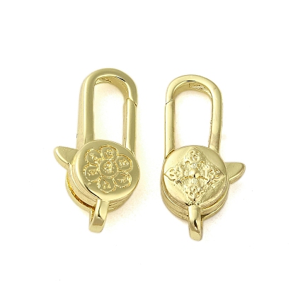 Fermoirs mousquetons en laiton, fleur
