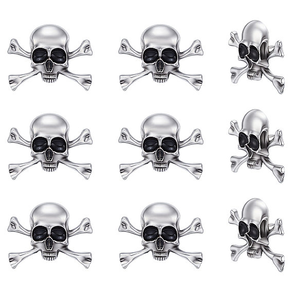 10 Lot de fermoirs de revers en alliage pour vêtements de sac à dos, parfaits pour Halloween, crane