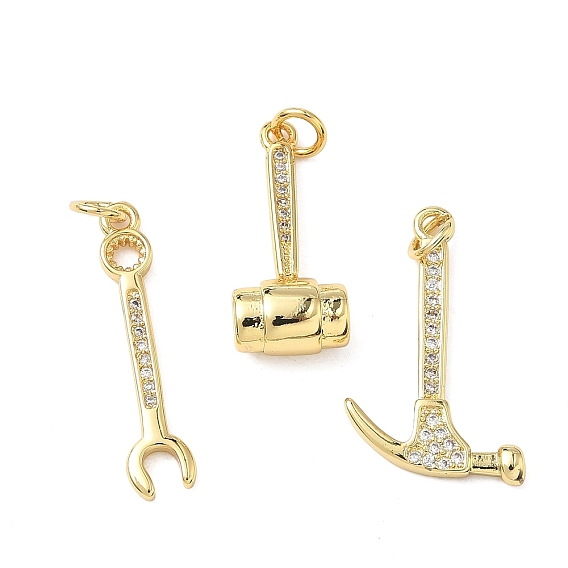Латунные микропаве прозрачные подвески с фианитом, подвески для инструментов, реальный 16 k позолоченный