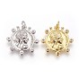 Латунные подвески, с кубического циркония, цветок с человеком, прозрачные