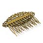 Iron Hair Comb Findings, Flower, 81x51x1.5mm