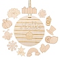 Wooden Pendant Decorations, with Jute Twine, for Party Gift Home Decoration, Mixed Shapes