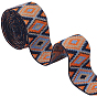2.5Mètres de ruban jacquard vintage en polyester à motif losanges, ruban tissé brodé, avec des présentoirs à bijoux en carton