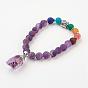 Yoga Chakra Schmuck, Edelstein-Stretch-Armbänder, mit legiertem buddha