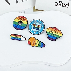 Pride Enamel Pins, Black Alloy Brooches for Backpack Clothes