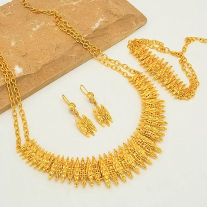 Винтажный браслет из сплава с шипами и бахромой, колье и серьги для женщин.