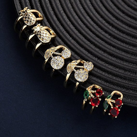 Серьги-манжеты из циркония, реальный 18 k позолоченный