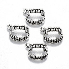 Сплавочные подвески тибетского стиля, форма зубов животных, без кадмия и без свинца