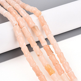 Нити бусин из натурального красного нефрита, бамбуковая форма