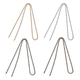 Bag Strap Chains, with Iron Curb Chains and Alloy Lobster Claw Clasps, for Bag Straps Replacement Accessories