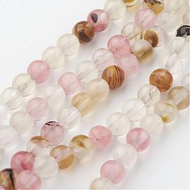 Watermelon Stone Glass Beads Strands, Round