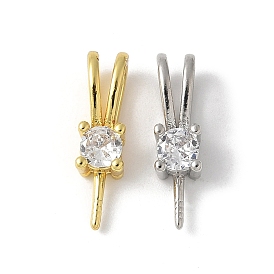 Latón micro pave cubic zirconia colgantes flecos, sin plomo y el cadmio, larga duración plateado, chapado en rack