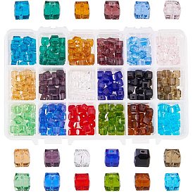 Glass Beads, Faceted, Cube