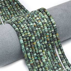 Бусы натуральная африканская бирюза (яшма), матовые, дисковые бусы, Heishi бусы